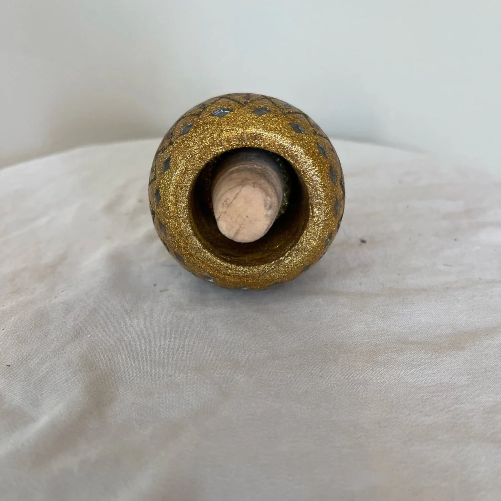 Glass Brass Inlay Cork Vintage Jewels Rare Colors Wine Bottle Colored Rare Cap - Picture 4 of 6